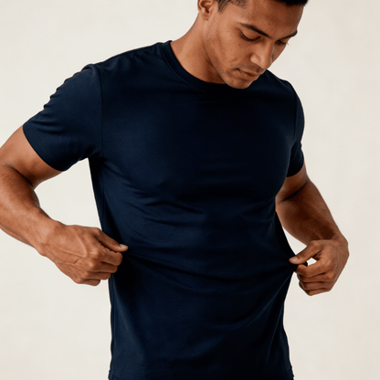 T-shirt bleu foncée a coupe Ajusté