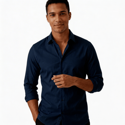 Chemise bleu foncer habillé