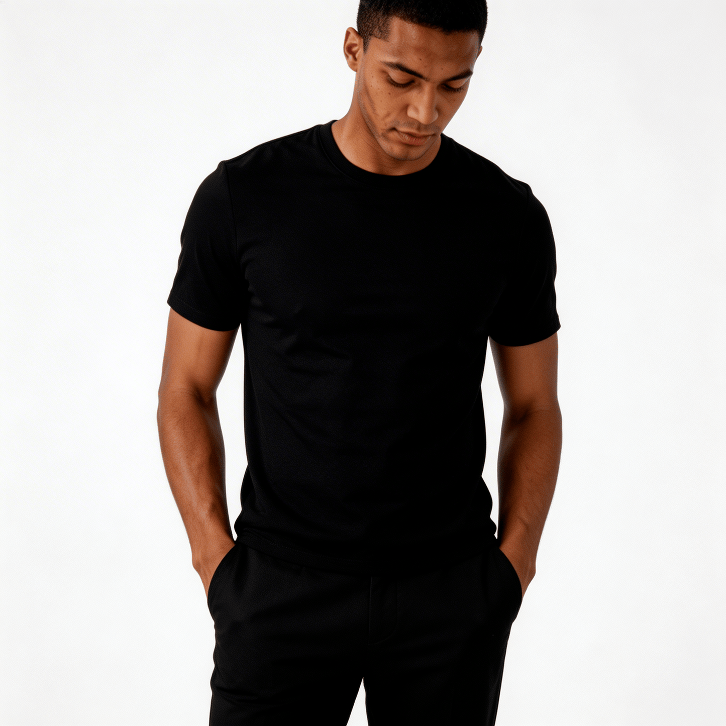 T-shirt noir à Coupe Ajusté