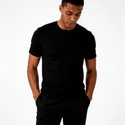 T-shirt noir à Coupe Ajusté