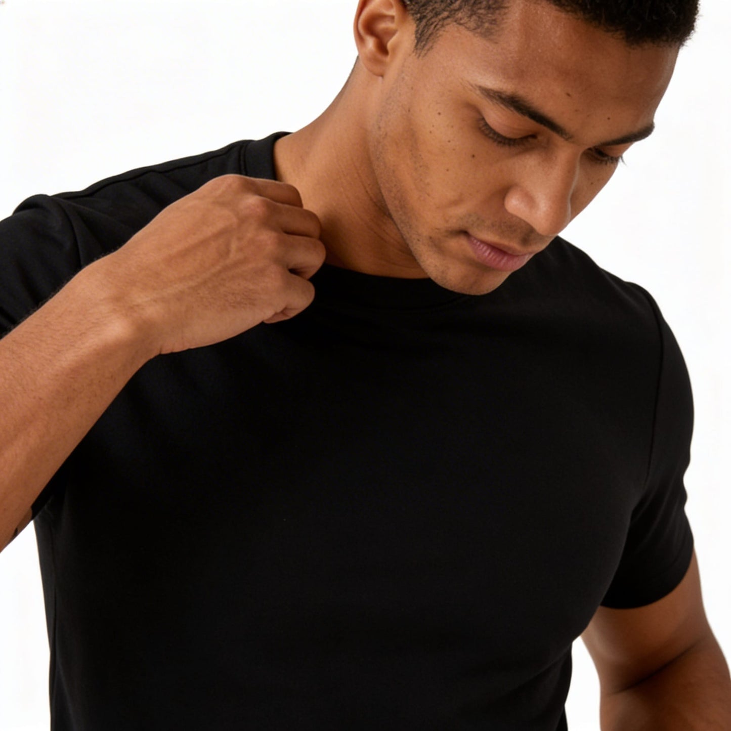 T-shirt noir à Coupe Ajusté