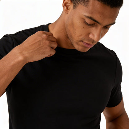T-shirt noir à Coupe Ajusté