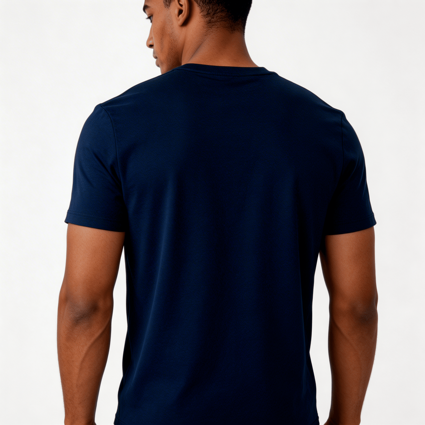 T-shirt bleu foncée a coupe Ajusté