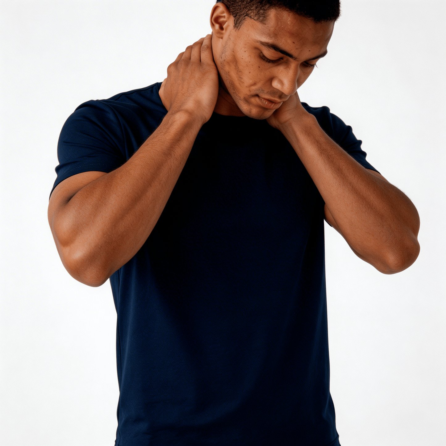 T-shirt bleu foncée a coupe Ajusté