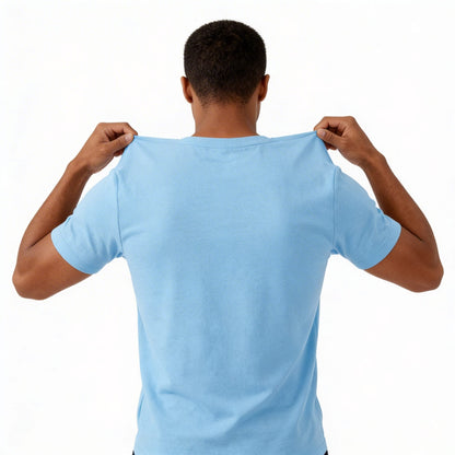 T-shirt bleu ciel a coupe Ajusté